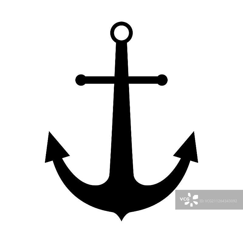 黑色船用锚图标图片素材