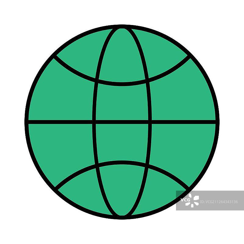 黑色地球图标图片素材