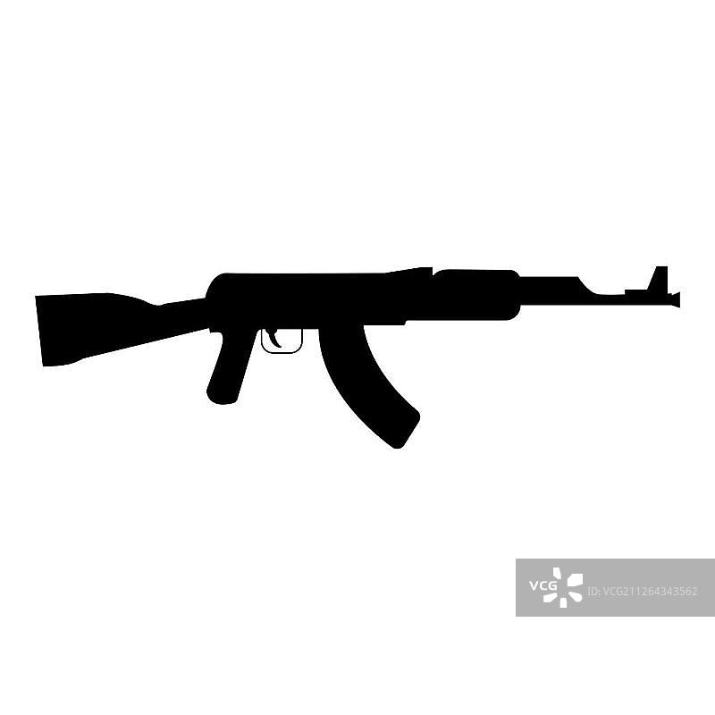 黑色突击步枪图标图片素材