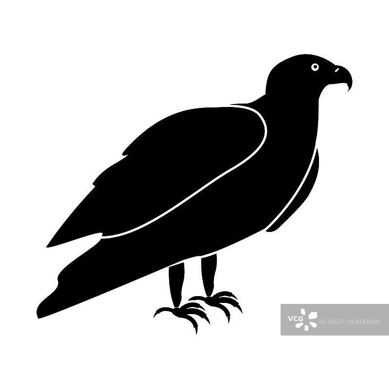 黑色老鹰图标（简约风格）图片素材