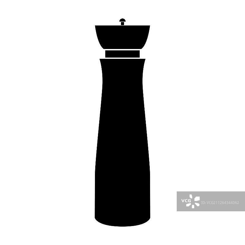 盐和胡椒研磨器黑色图标，简约风格图片素材