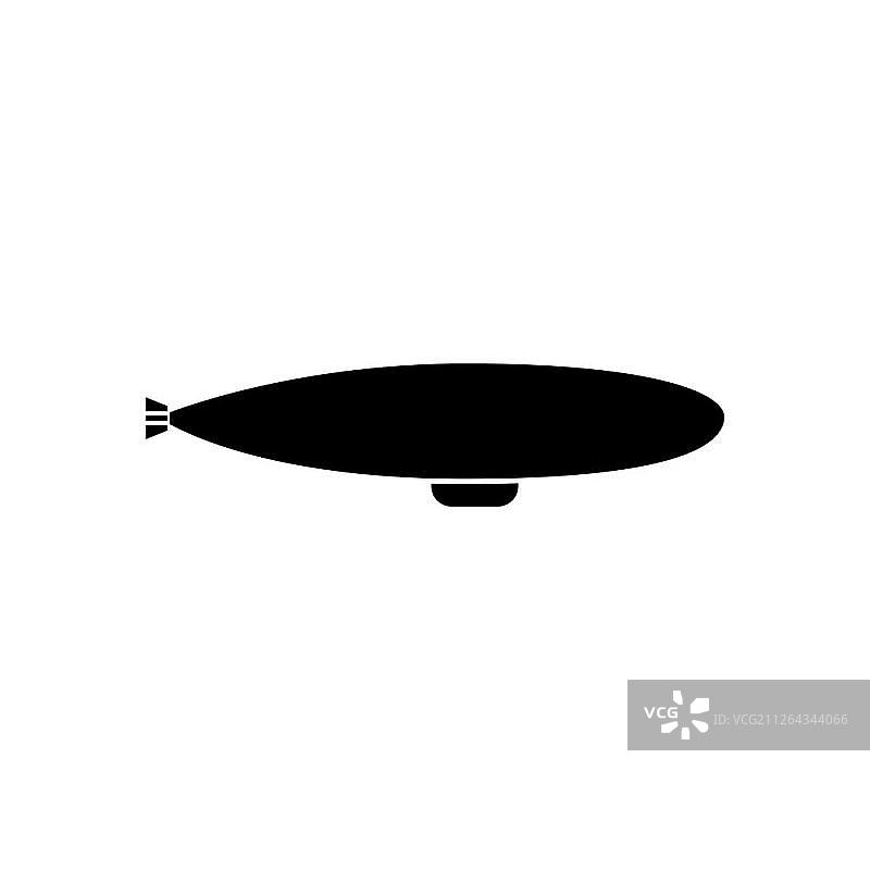 黑色飞艇图标，简约风格图片素材