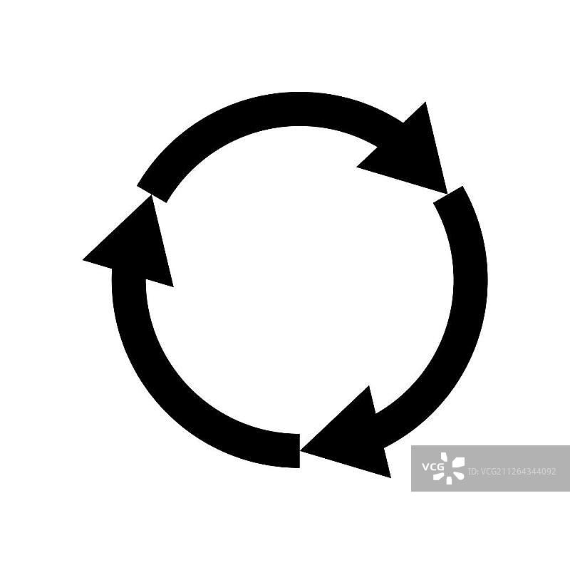三个圆形箭头黑色图标，简约风格图片素材