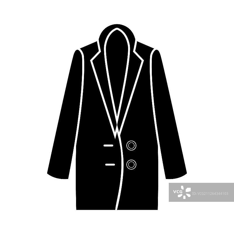 黑色女式外套图标（简约风格）图片素材