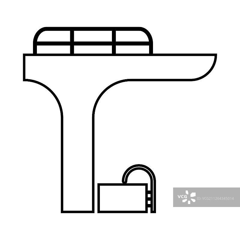 带跳水台的泳池图标图片素材