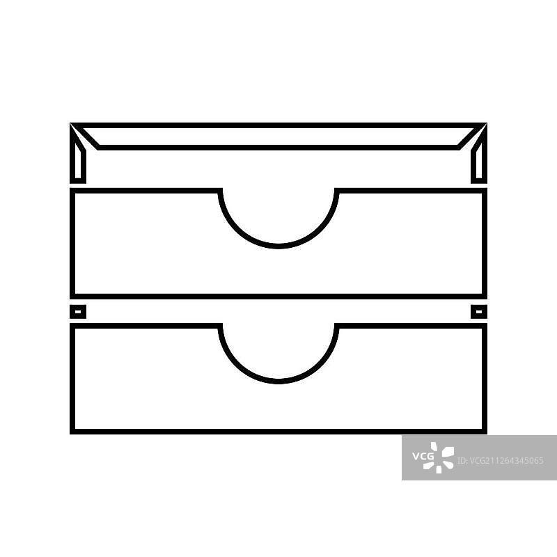 黑色双层文件托盘图标图片素材