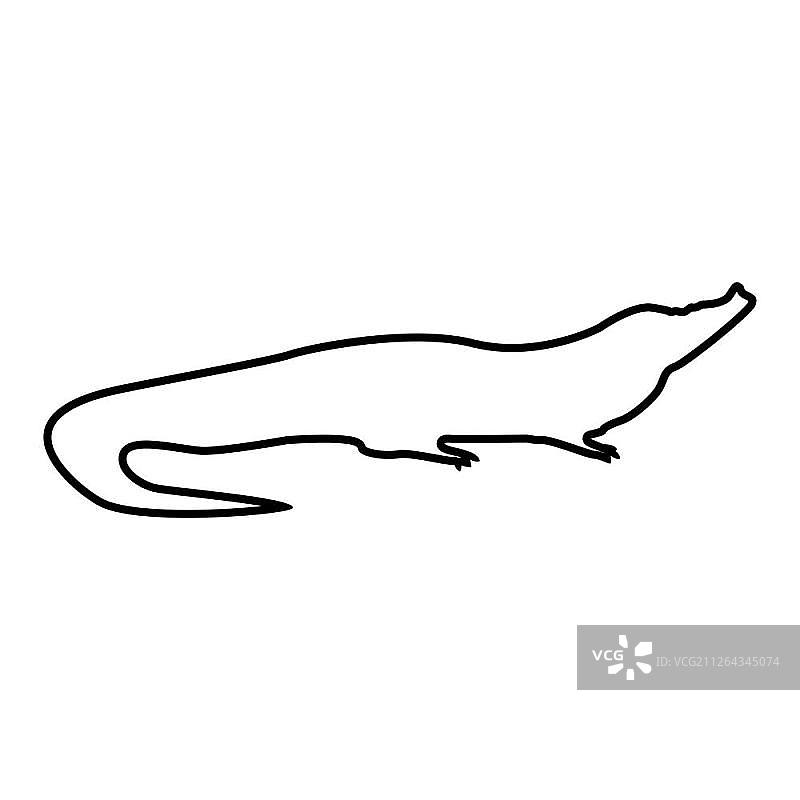 鳄鱼黑色图标图片素材