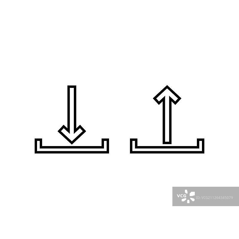 上传下载黑色图标图片素材
