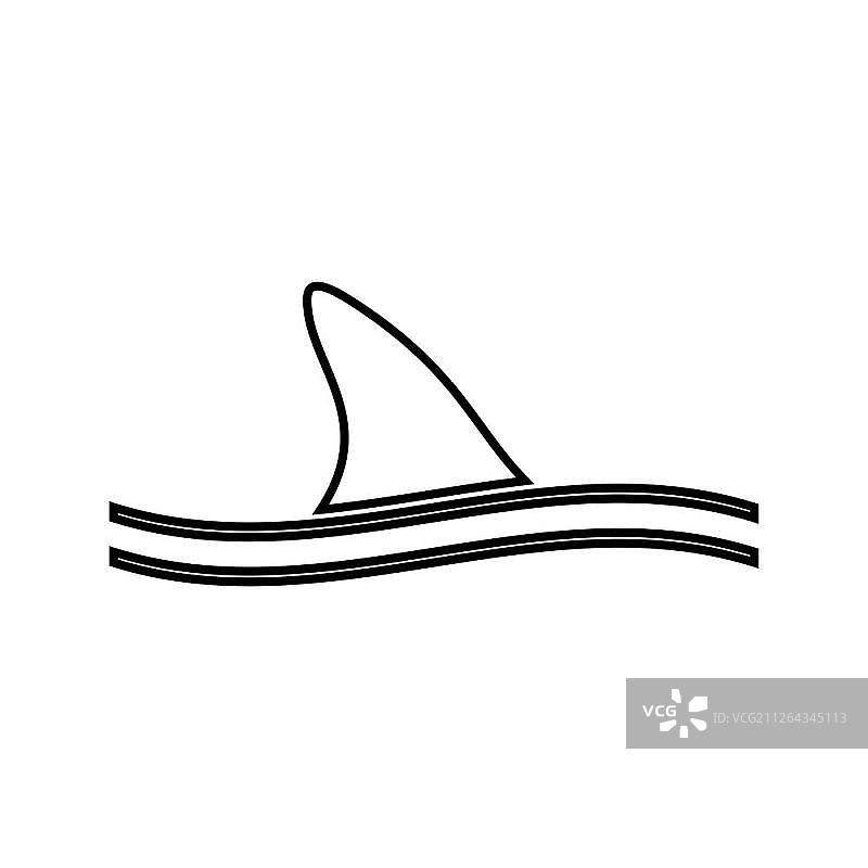 鲨鱼鳍黑色图标图片素材