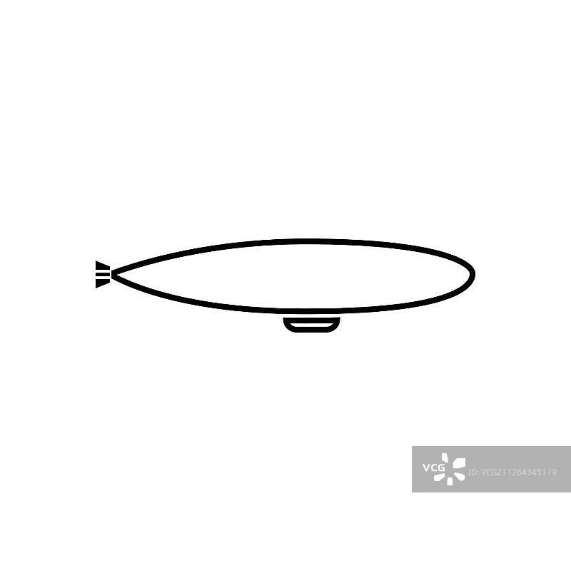 黑色飞艇图标图片素材