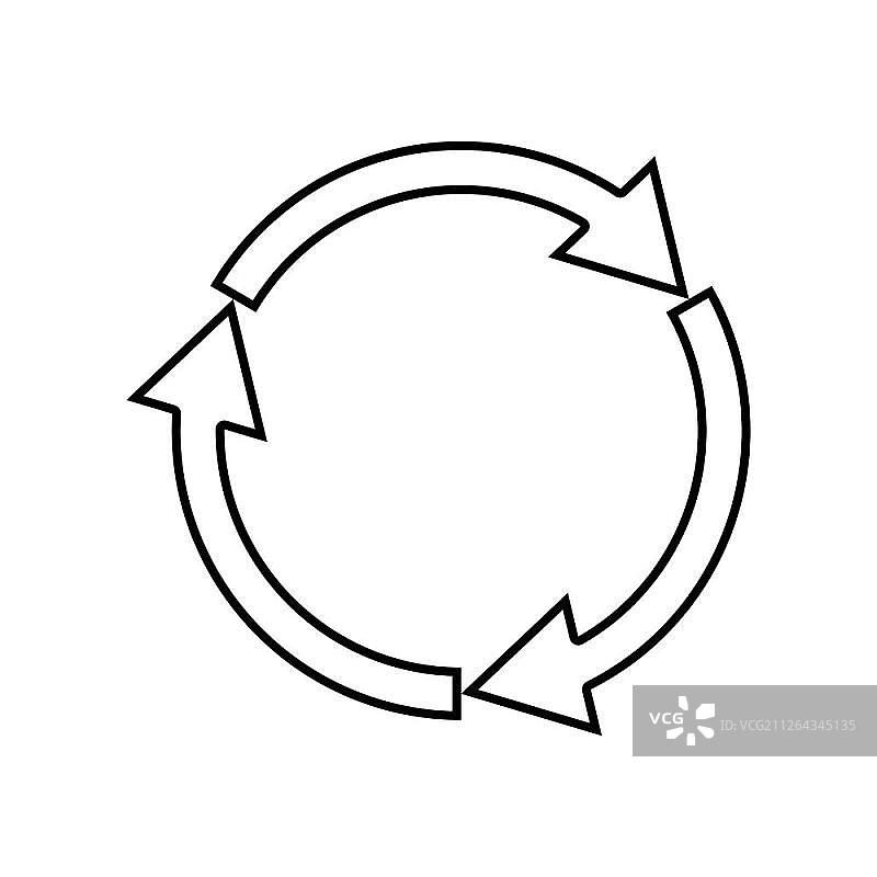 三个圆形箭头黑色图标图片素材