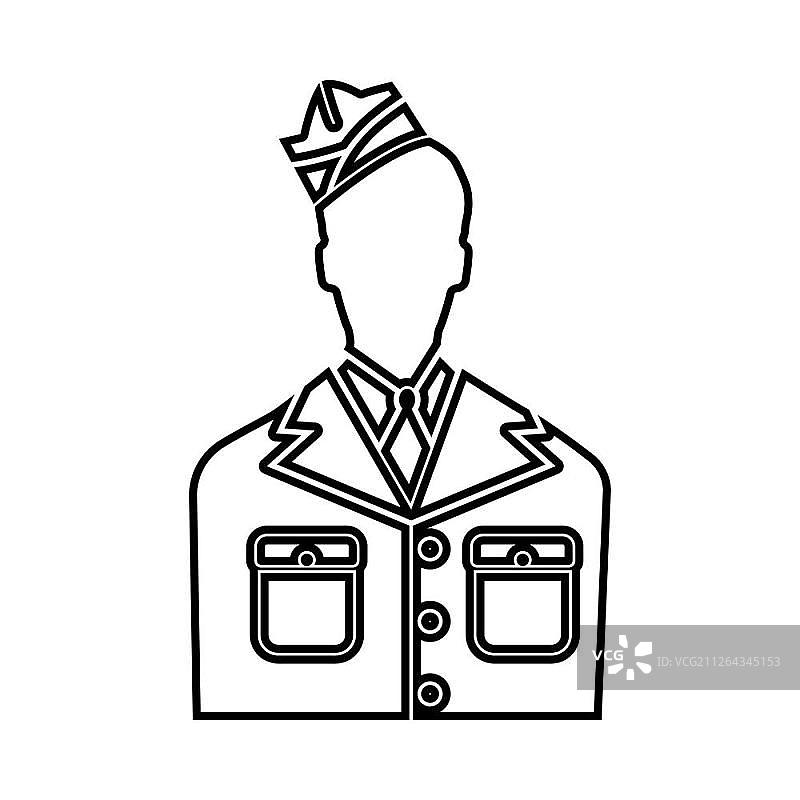 美国军队退伍军人或士兵黑色图标图片素材
