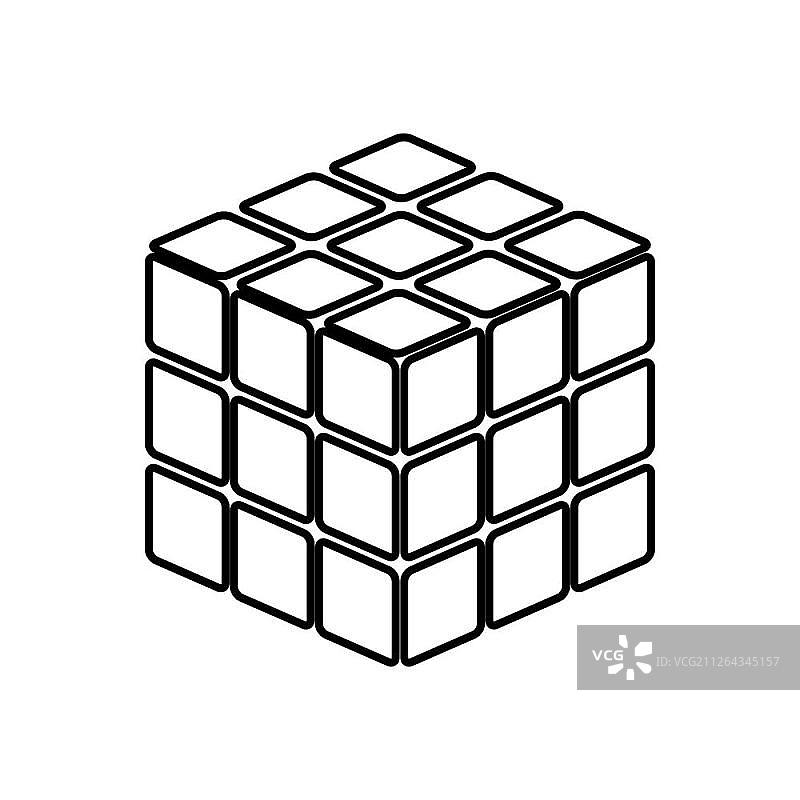 魔方游戏形状黑色图标图片素材