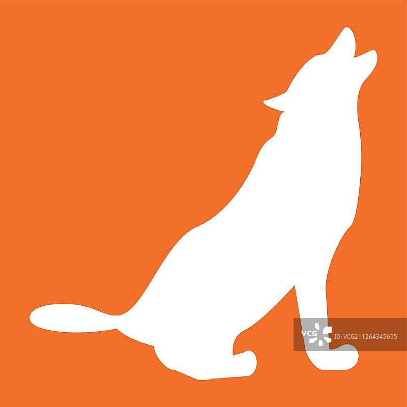 白色狼剪影图标图片素材