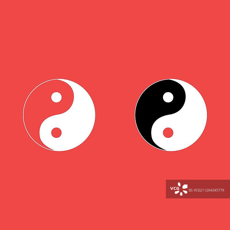 白色阴阳符号图标图片素材