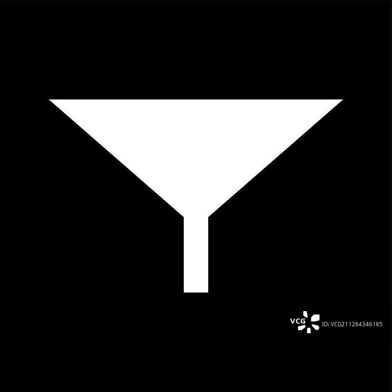 白色图标滤镜或漏斗，扁平风格图片素材