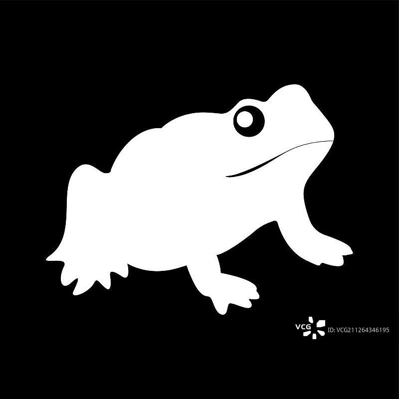 白色青蛙图标（扁平风格）图片素材