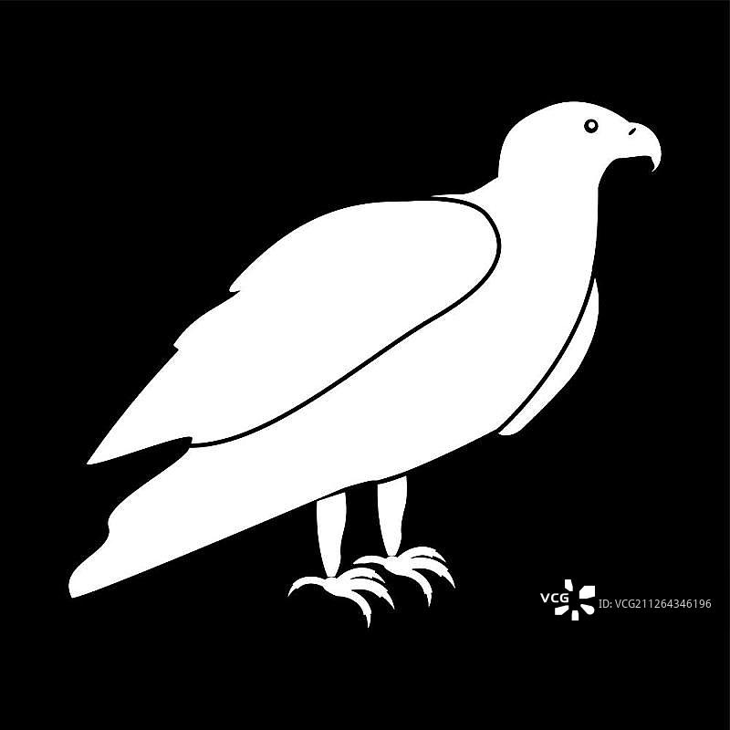 白色老鹰图标，扁平风格图片素材