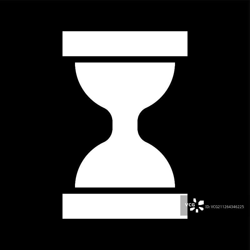 黑色和白色沙漏图标（扁平风格）图片素材
