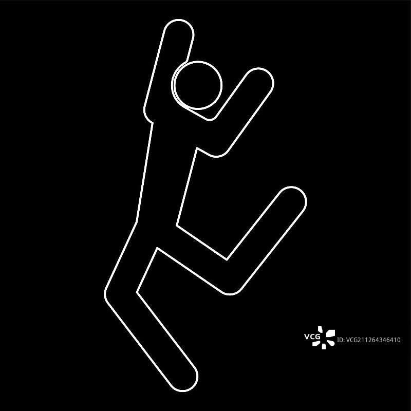 舞者白色图标图片素材