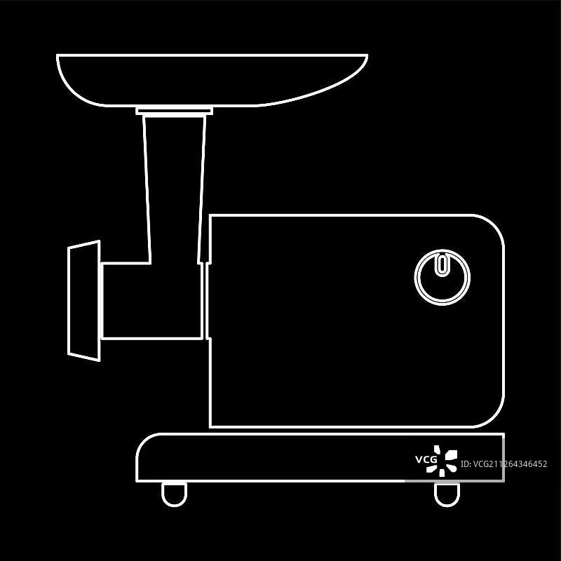 白色电动绞肉机图标图片素材
