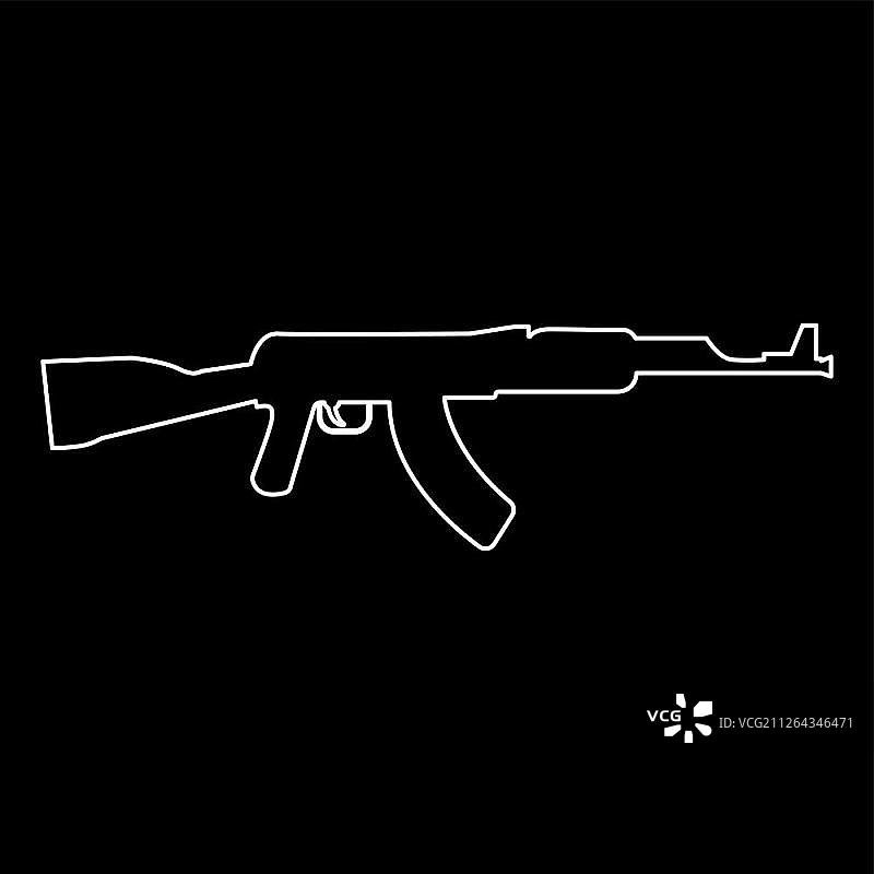 突击步枪白色图标图片素材