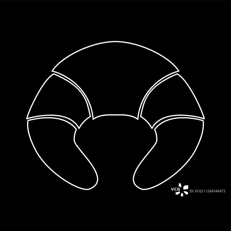 白色牛角包图标图片素材