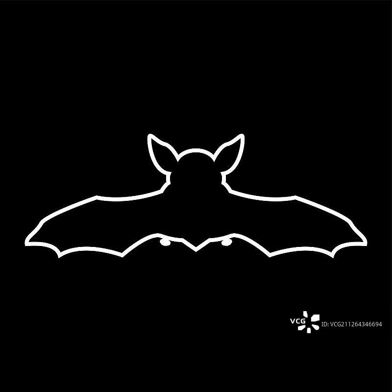 夜晚蝙蝠白色图标图片素材