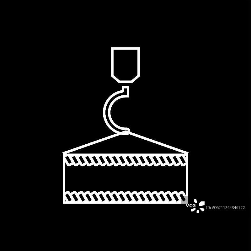 白色起重机吊钩图标图片素材