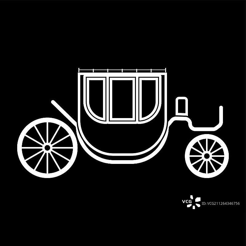 白色马车图标图片素材