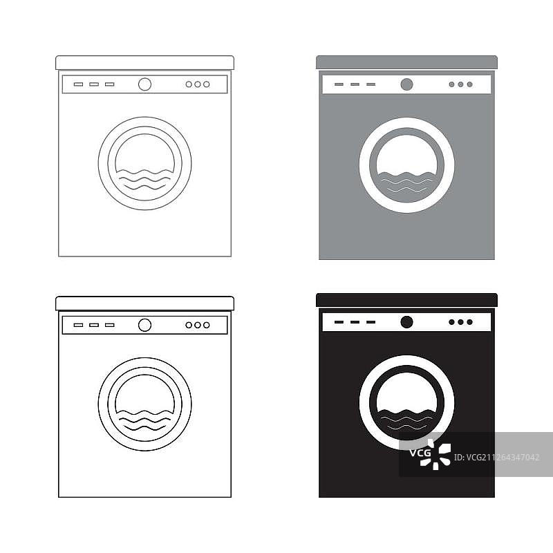 洗衣机黑灰色图标图片素材
