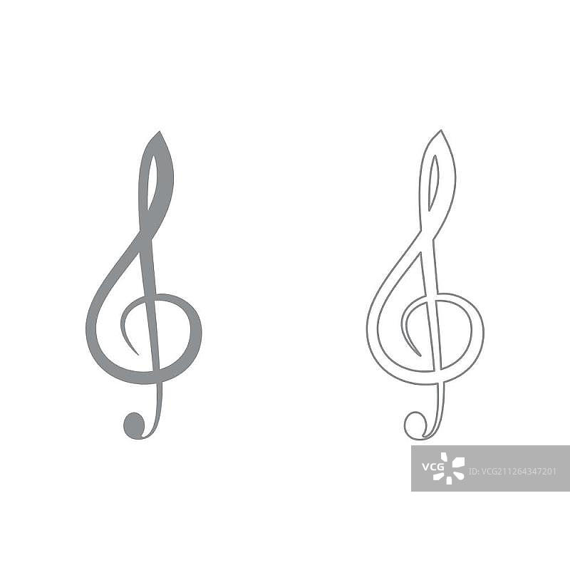 高音谱号图标集图片素材