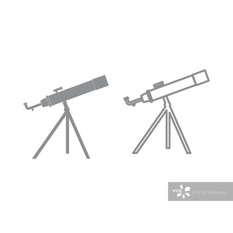 望远镜灰色图标集图片素材