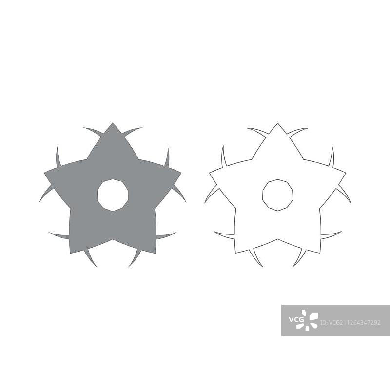 灰色花朵图标图片素材