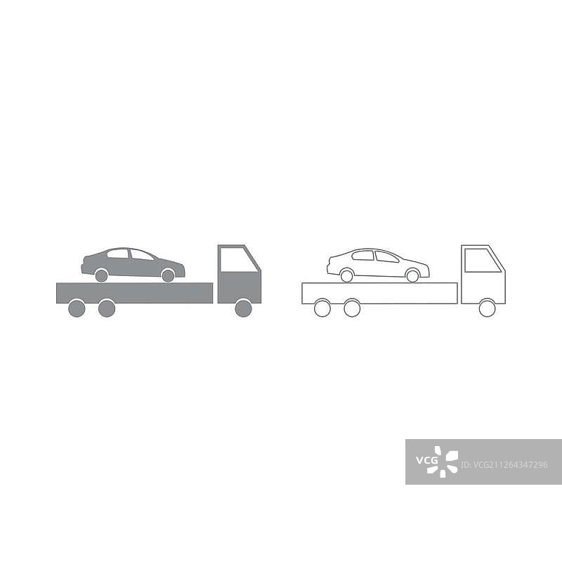 灰色汽车服务图标集图片素材