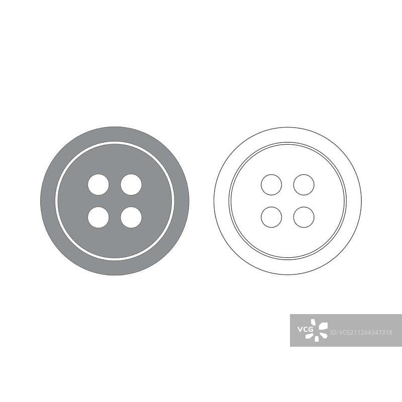 灰色服装纽扣图标图片素材