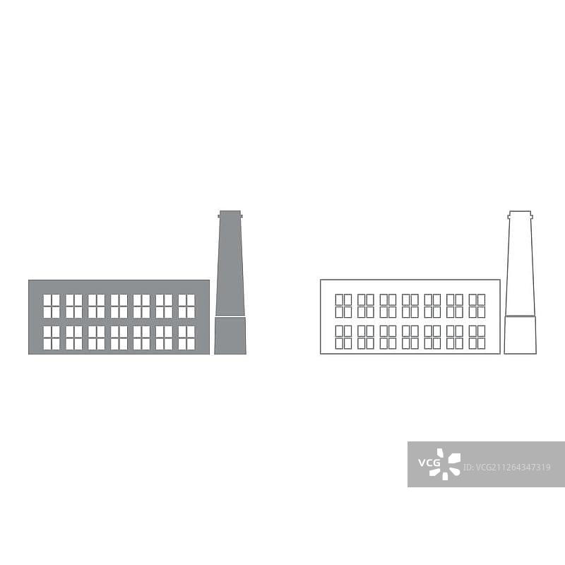灰色工业建筑工厂图标图片素材