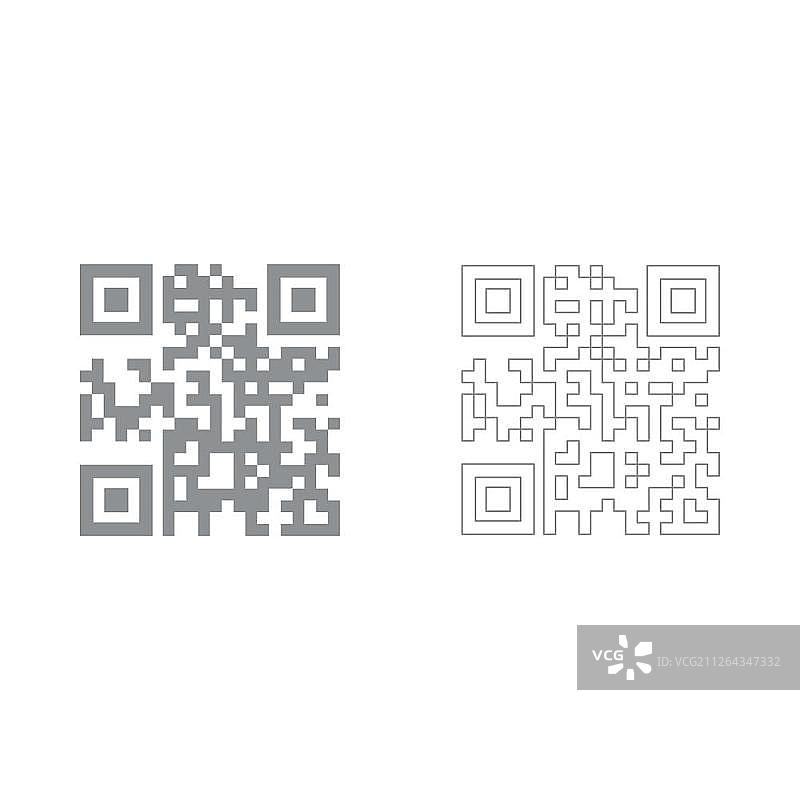 QR码灰色图标集图片素材