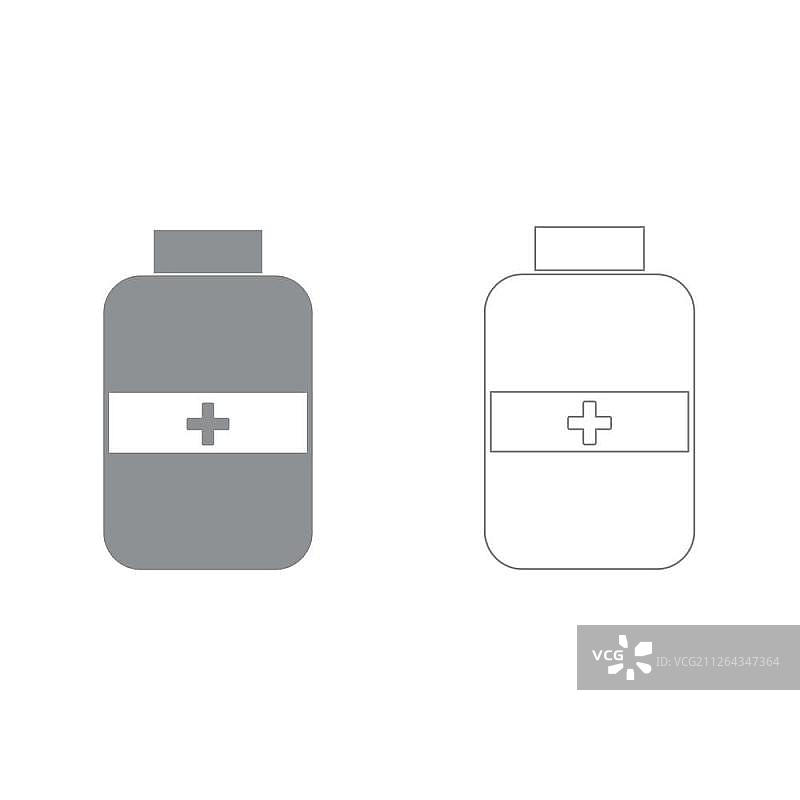 药瓶灰色图标集图片素材