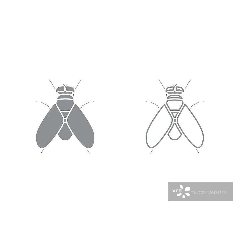 灰色苍蝇图标图片素材