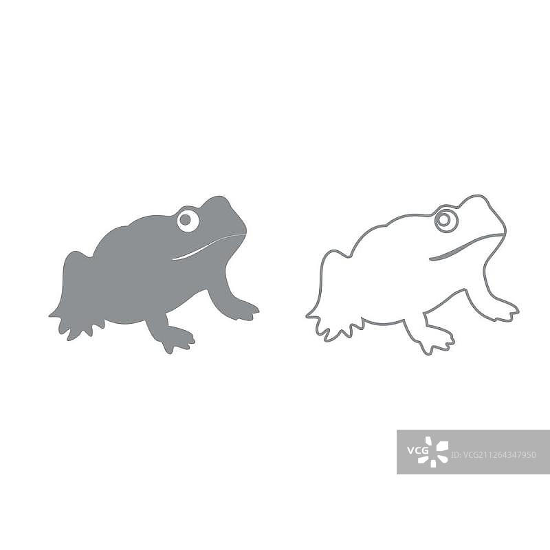 青蛙灰色图标集图片素材