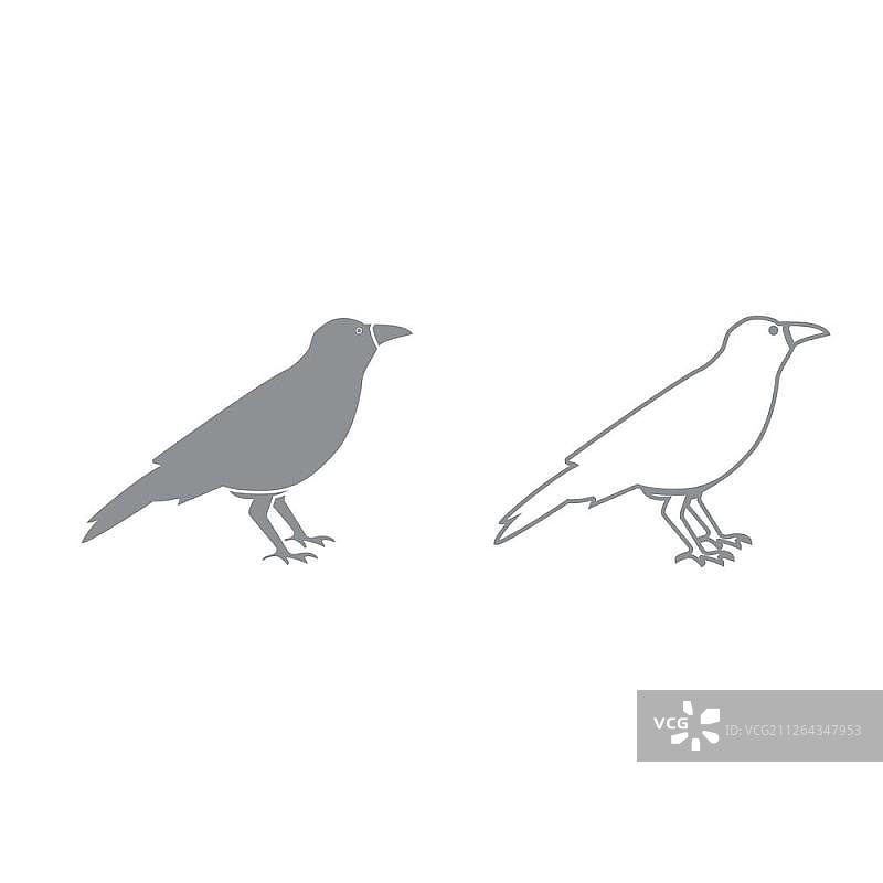 乌鸦灰图标集图片素材