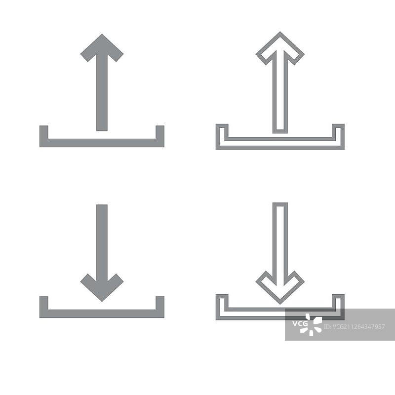 上传和下载灰色图标集图片素材
