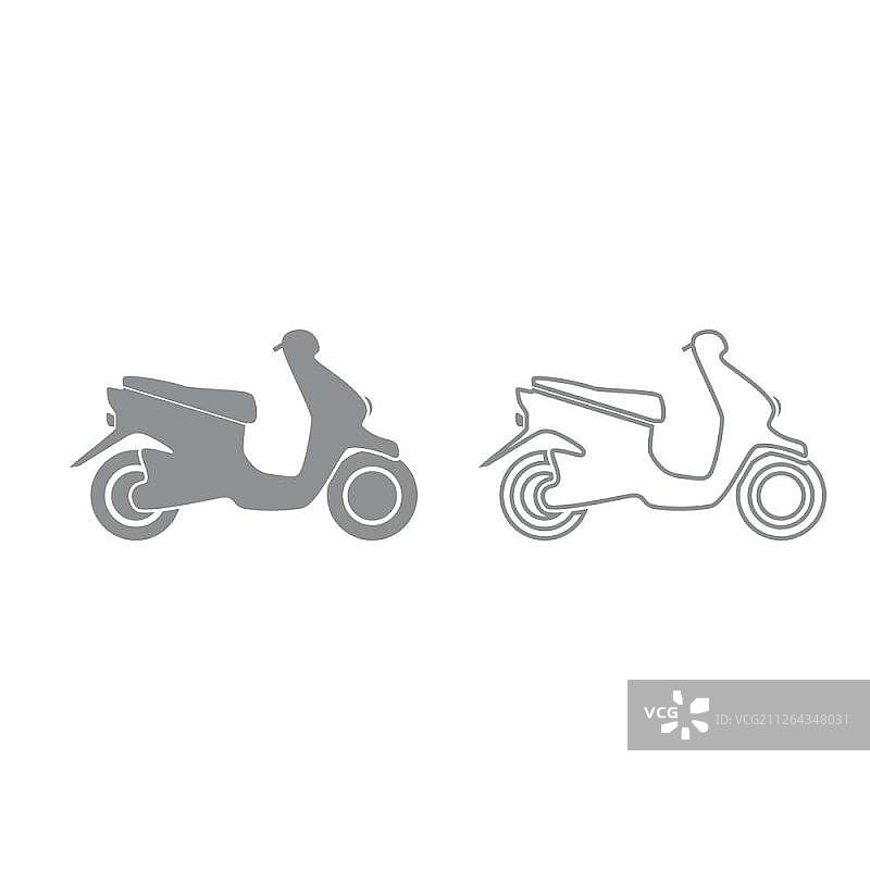 灰色滑板车图标图片素材