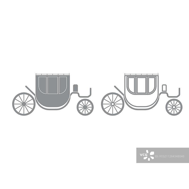 灰色马车图标图片素材