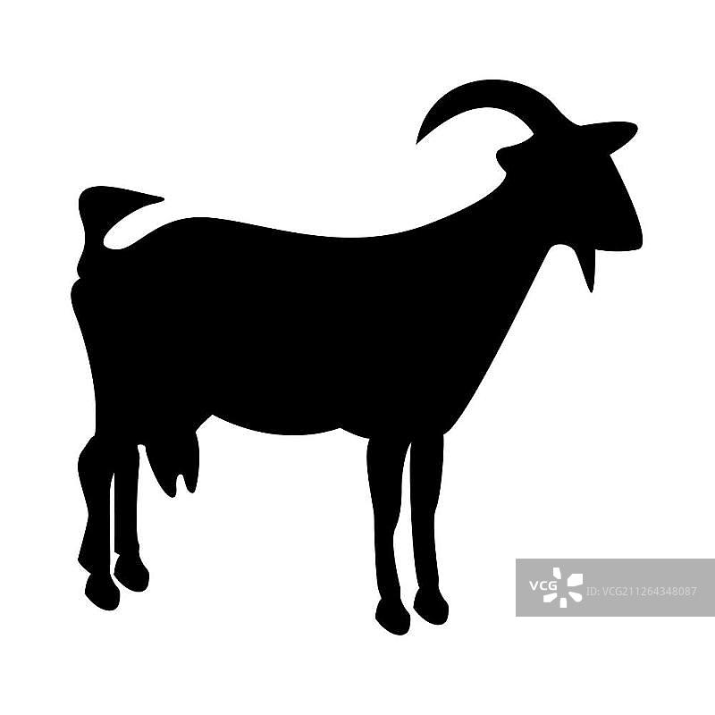 黑色山羊图标图片素材
