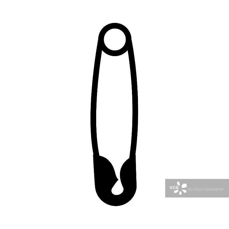 黑色安全别针图标图片素材