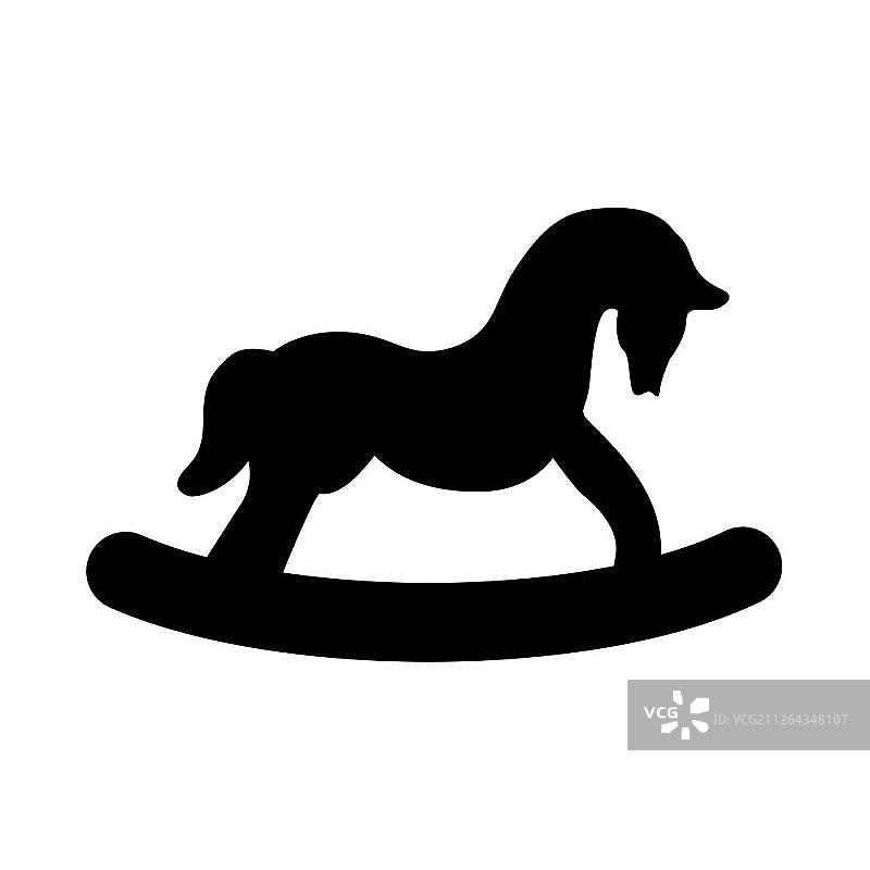 黑色玩具马图标图片素材