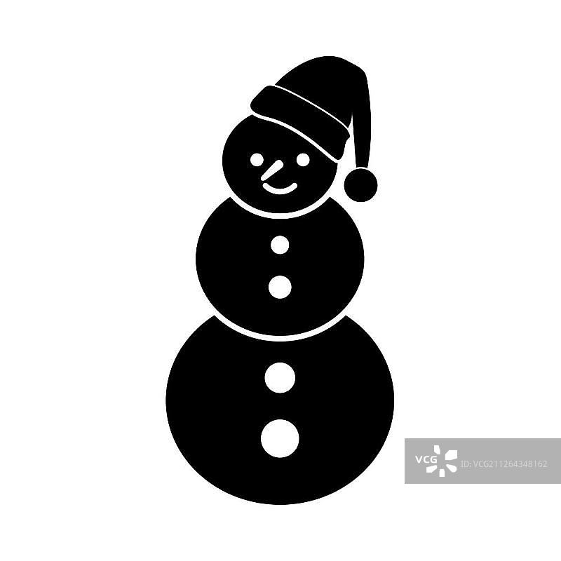 雪人黑色图标图片素材