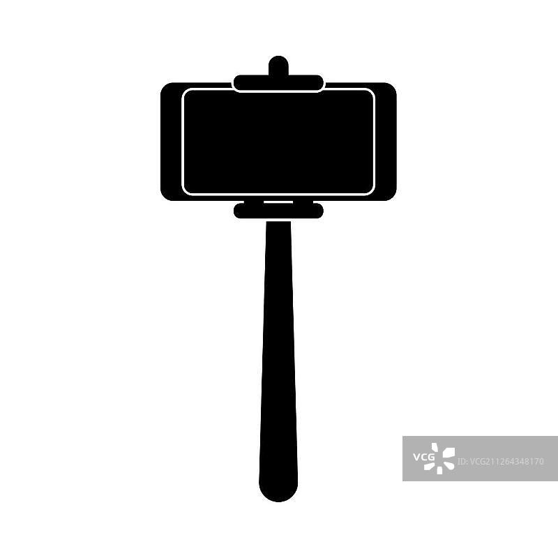 自拍杆黑色图标图片素材